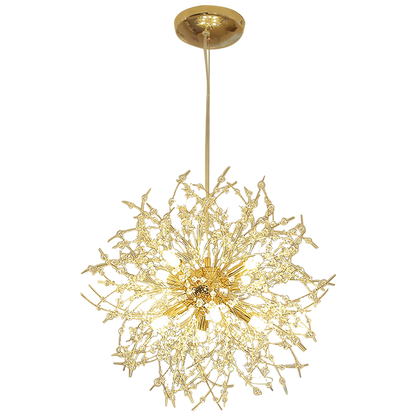 Elegant LED Pendant Lamp Luna - White &amp; Gold Metal