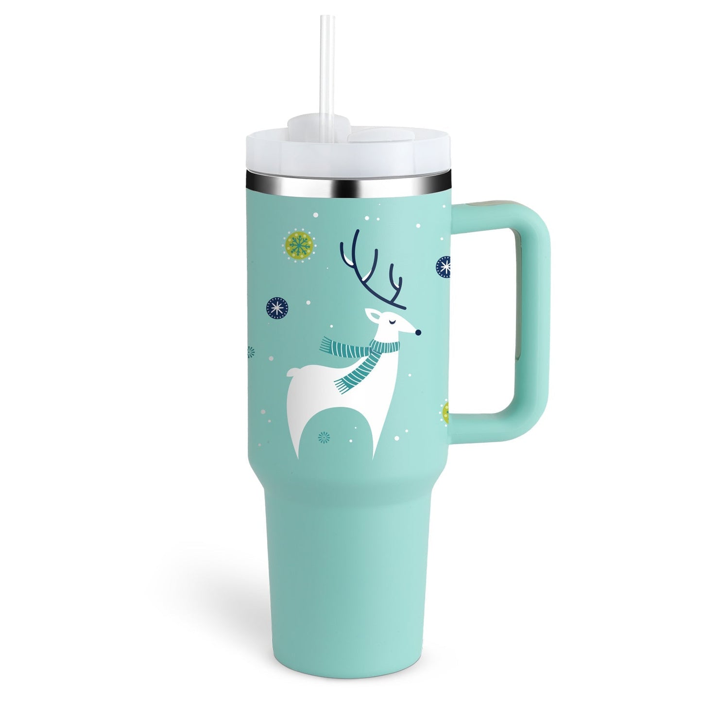 Insulated Mug with Handle and Straw | 40 oz