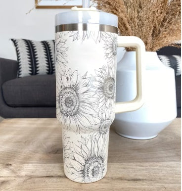 Insulated Mug with Handle and Straw | 40 oz