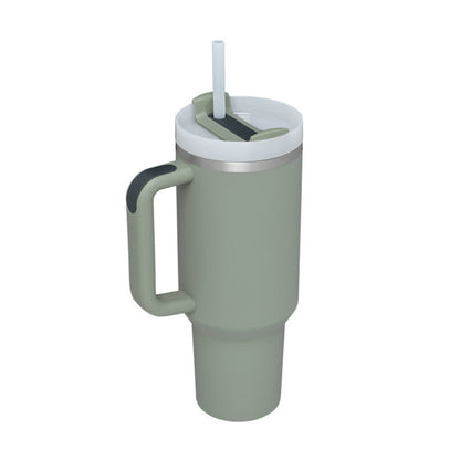 Insulated Mug with Handle and Straw | 40 oz