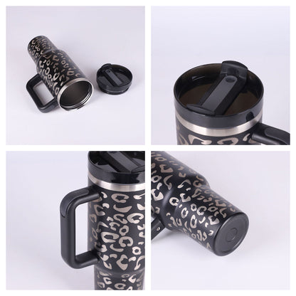 Insulated Mug with Handle and Straw | 40 oz