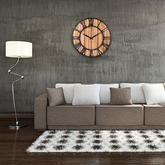 EcoTime - Europese Hout-Metalen Wandklok