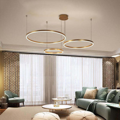 LunaGlow – Elegant Circular Metal Chandelier 