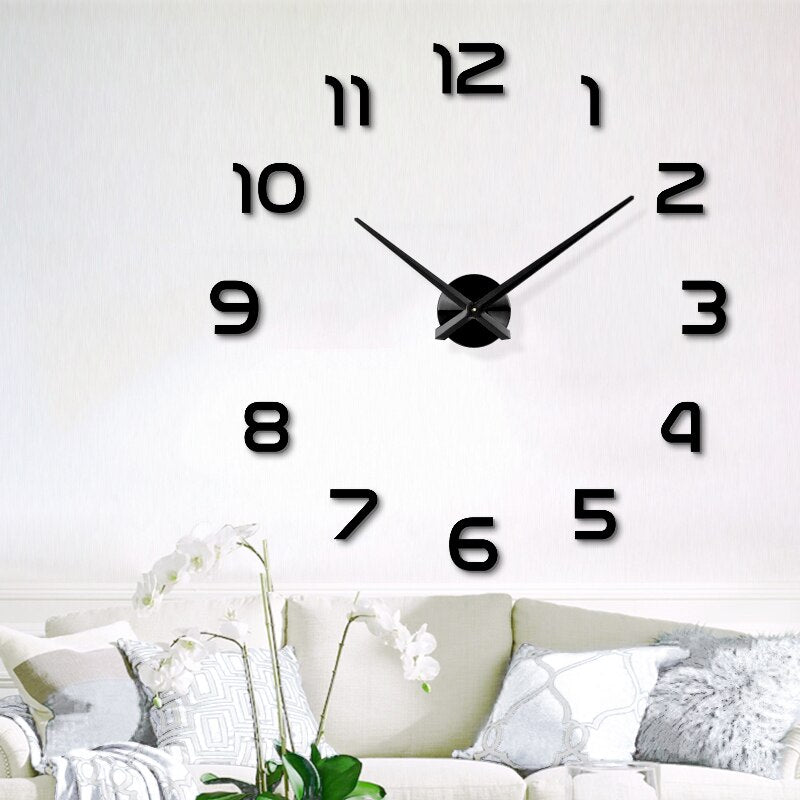 Timemaster Fashion 3D Large Wall Clock Mirror Sticker