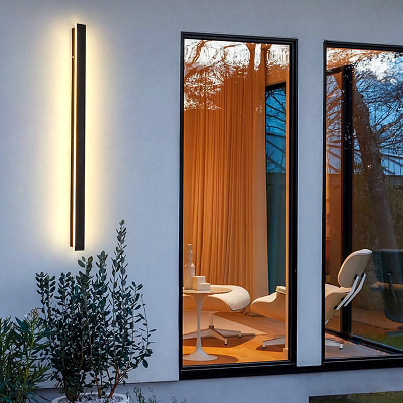 Edge Modern Design LED Wall Lamps Black Metal for Garden and Hallway 