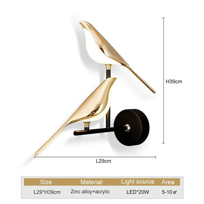 WingSpan - Bird Wall Lamp 360° Rotatable 