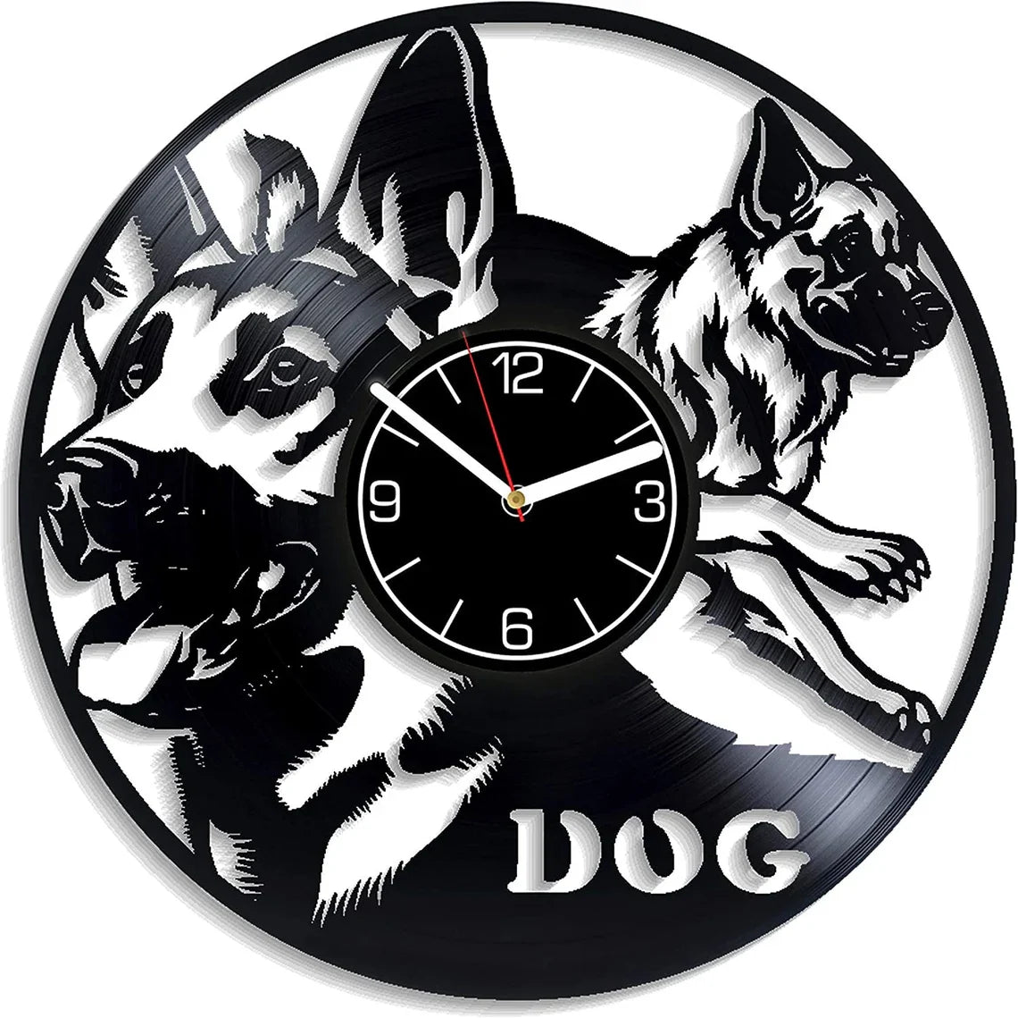 DogLovers - Stijlvolle Vinyl Wandklok met Duitse Herder Motief