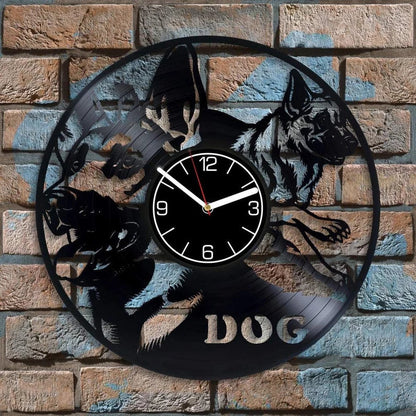 DogLovers - Stijlvolle Vinyl Wandklok met Duitse Herder Motief