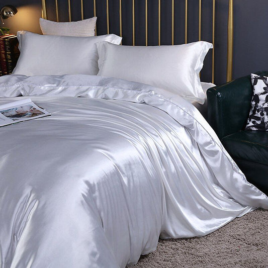 SilkGlow - Silk Bedding Set (4 pcs) | Satin Duvet Cover Sheet Pillowcase