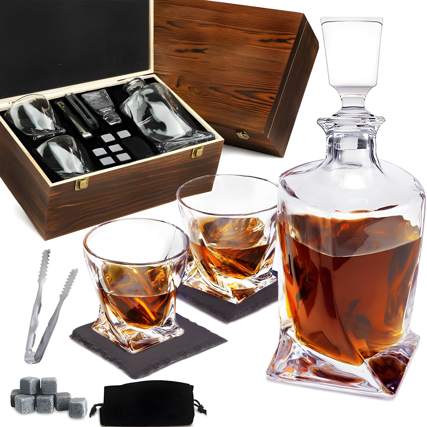 CrystalPour - Verfijnde whiskykaraf met accessoires