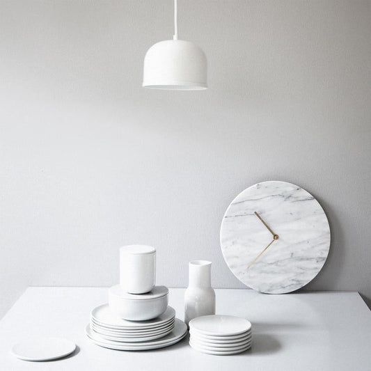 MarbleLux - Elegant white marble wall clock