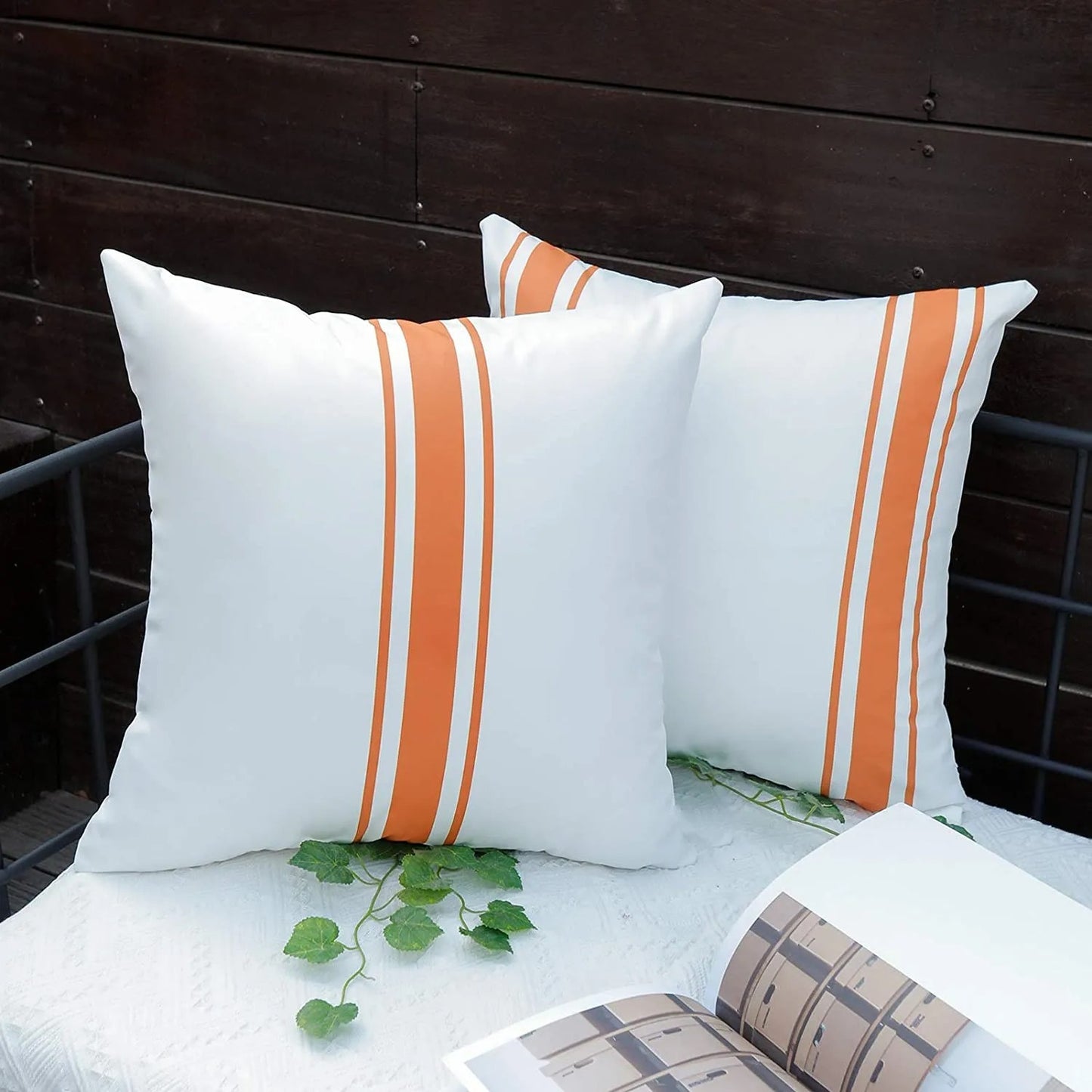 2 Piece Simple Striped Waterproof Cushion Cover