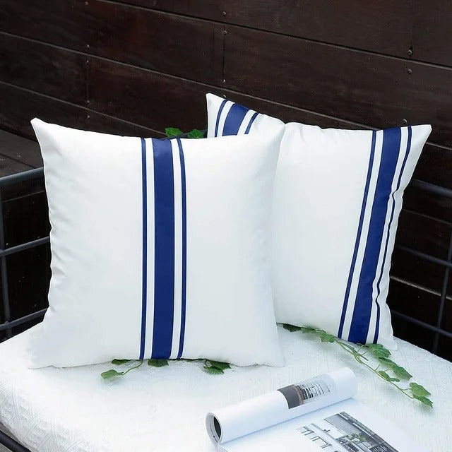 2 Piece Simple Striped Waterproof Cushion Cover