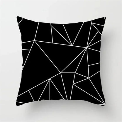 Black and White Geometric Cushion Cover – Elevate Your Home Decor with Chic Style