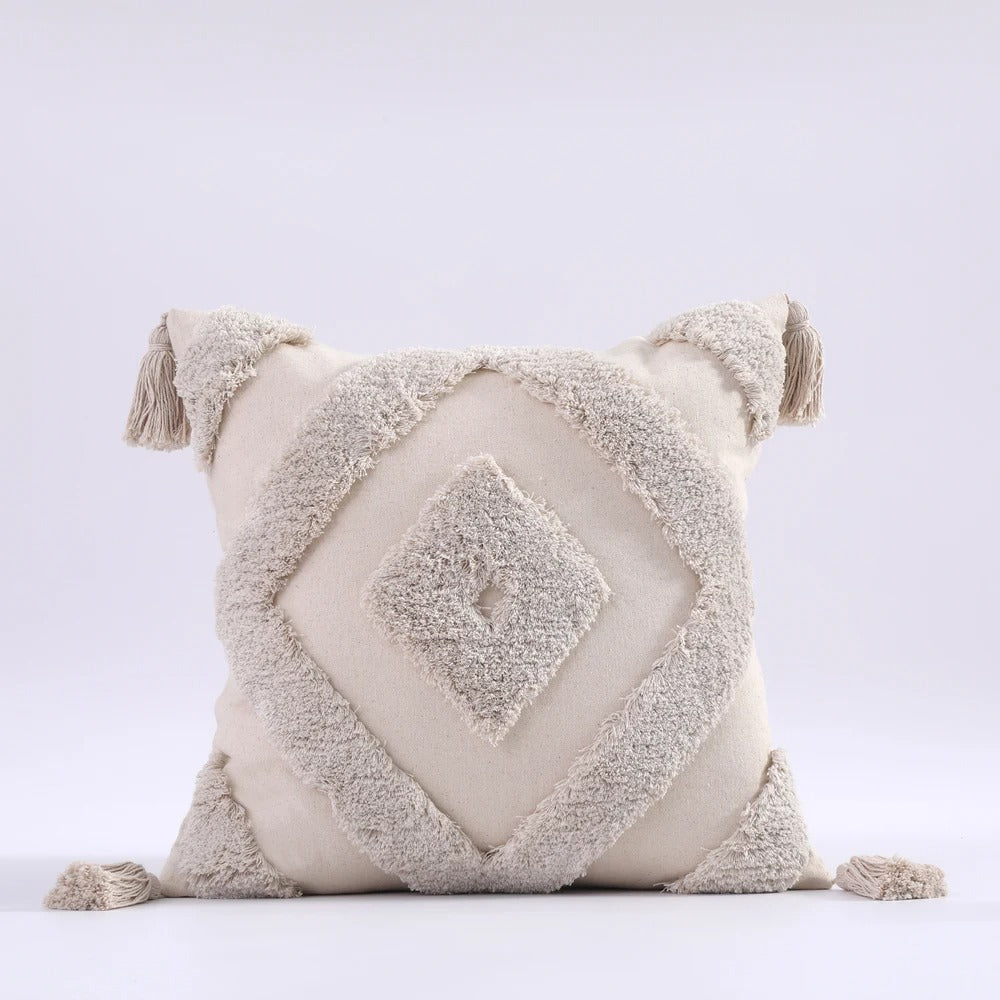 Moroccan Boho Tufted Cushion Cover