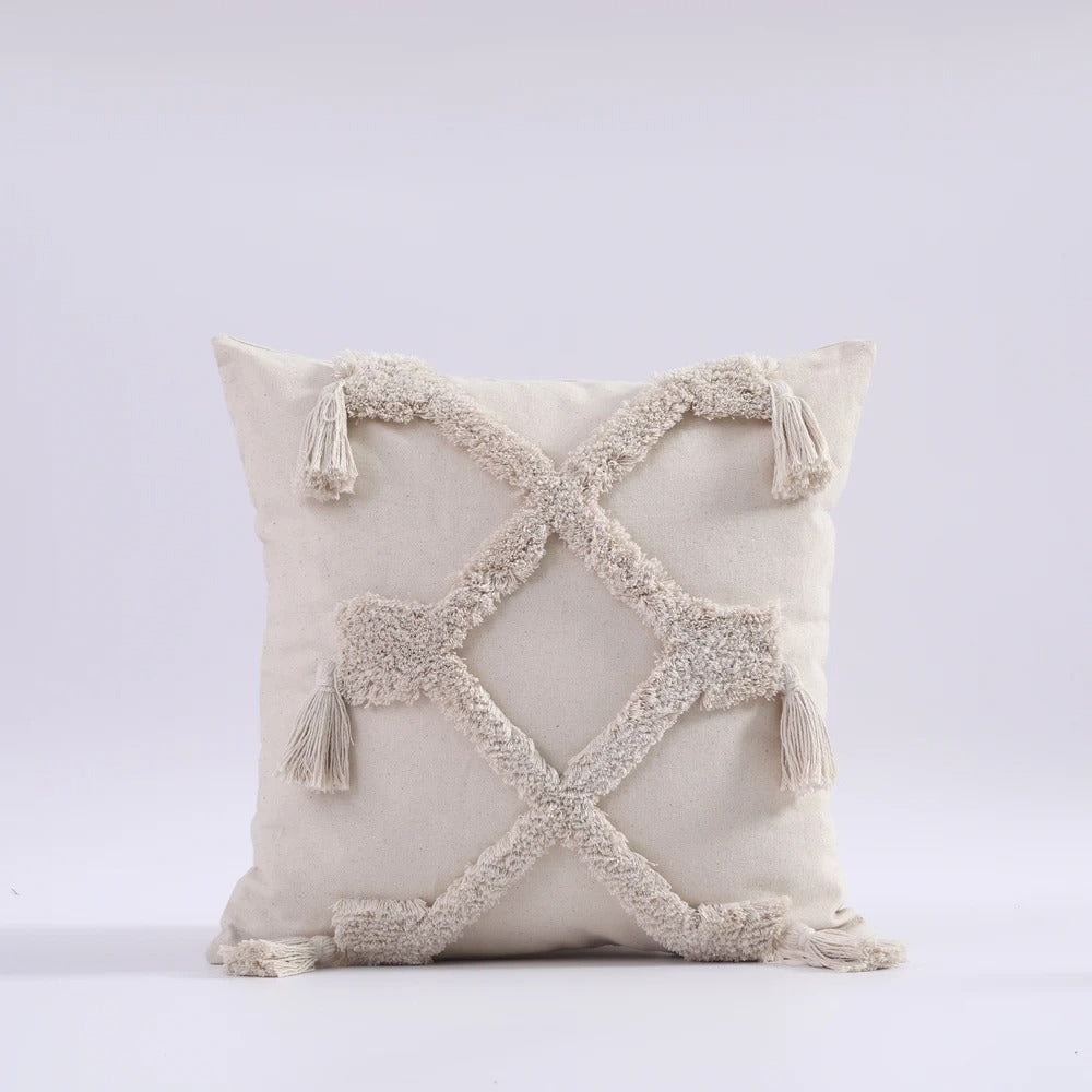 Moroccan Boho Tufted Cushion Cover