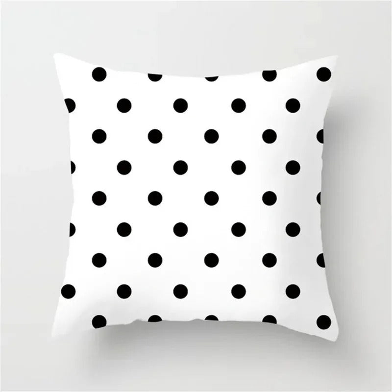 Black and White Geometric Cushion Cover – Elevate Your Home Decor with Chic Style