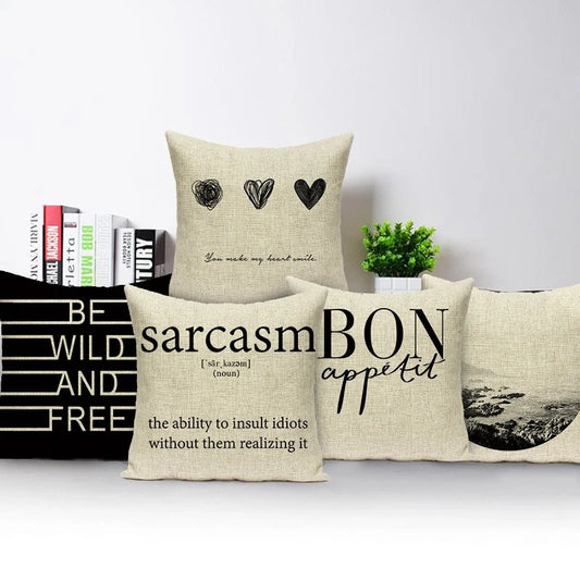 Motto Letters Cushion Covers – A Stylish Message for Your Interior