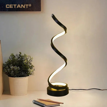 Modern LED Table Lamp - Eye-Protective Spiral Lighting