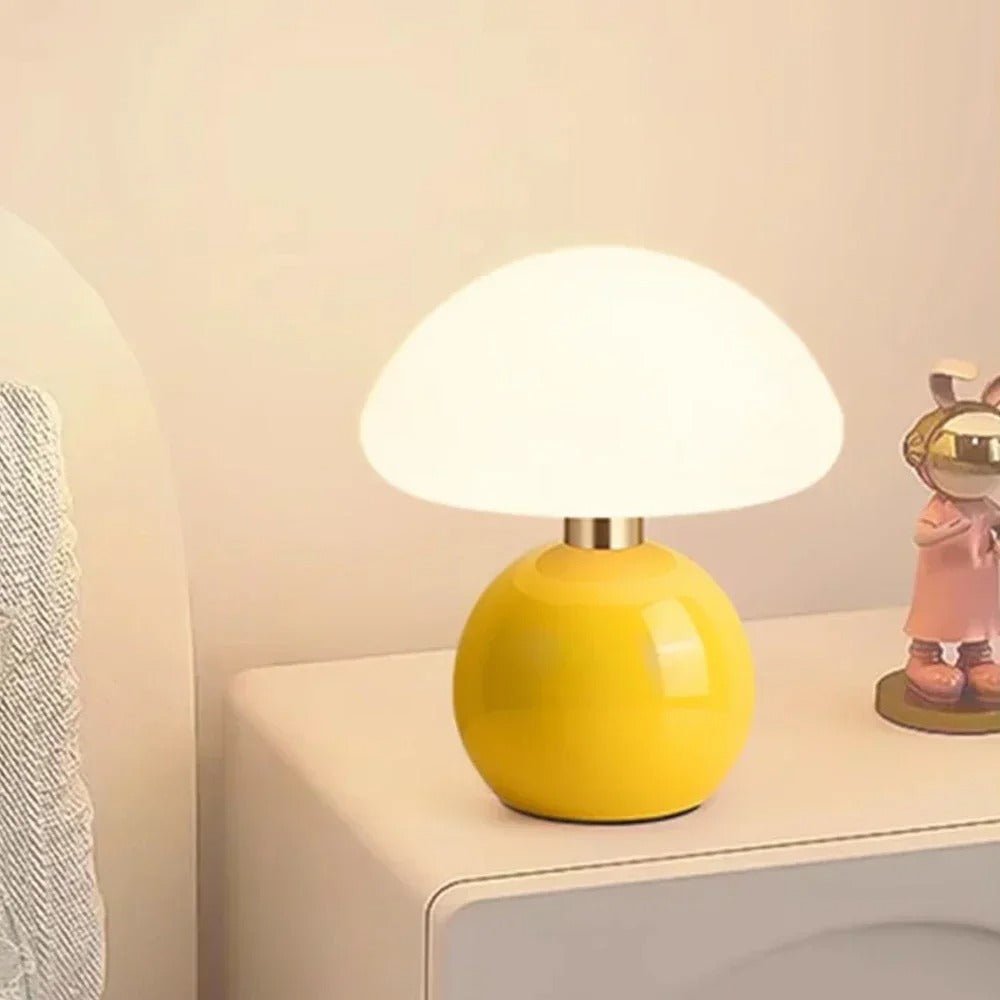 Mushroom Small Table Lamp - Cream Wind Ceramics