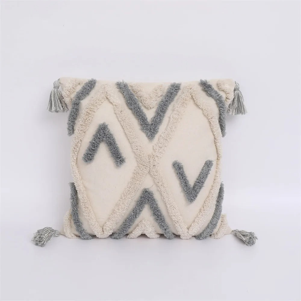 Moroccan Boho Tufted Cushion Cover