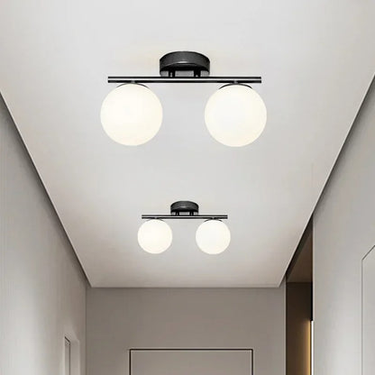 Nordic LED Glass Ceiling Light – Elegant White Ball for Any Room