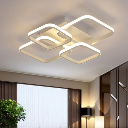 Nordic LED Ceiling Lamp – Modern 4-Ring Design for Every Room