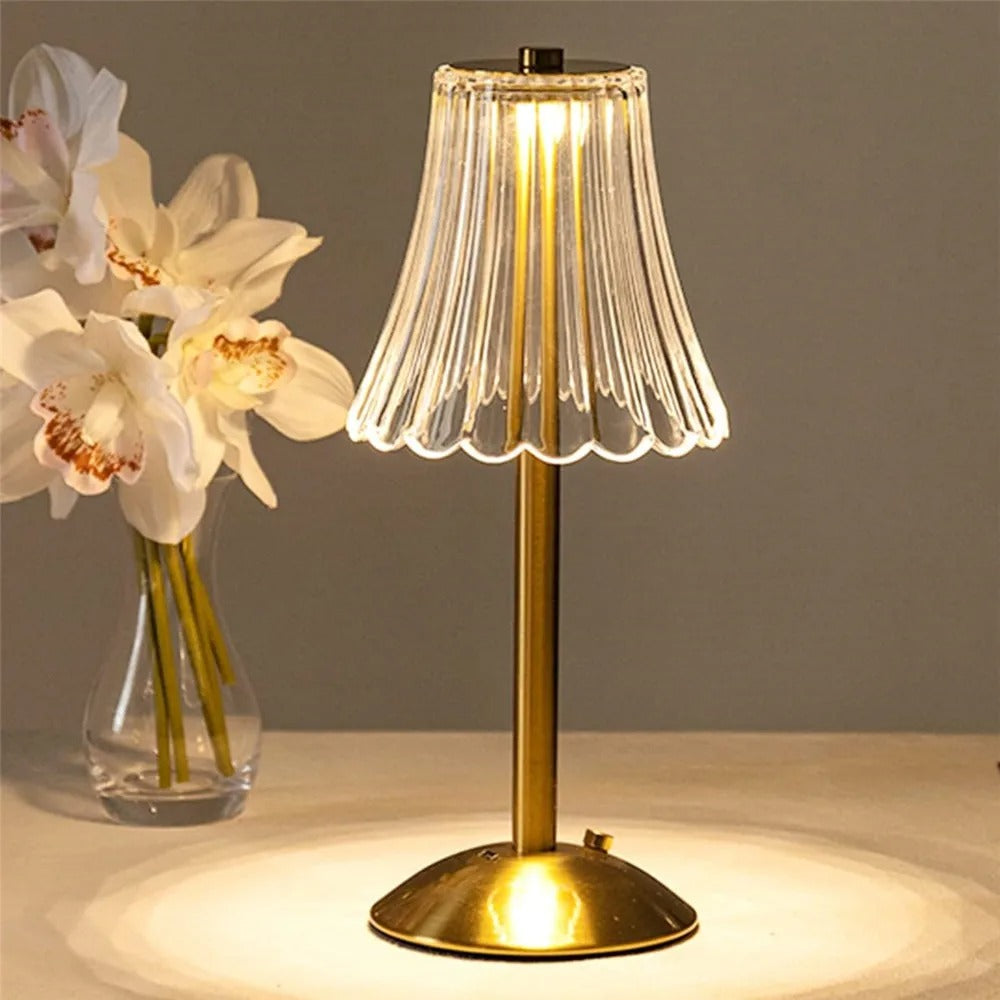 Rechargeable Crystal Desk Lamp - Eye Care &amp; Dimmable