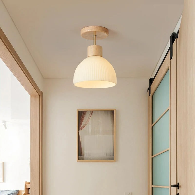 Phyval Nordic Japanese Style Ceiling Lamp - Simple Wooden Grass Lighting