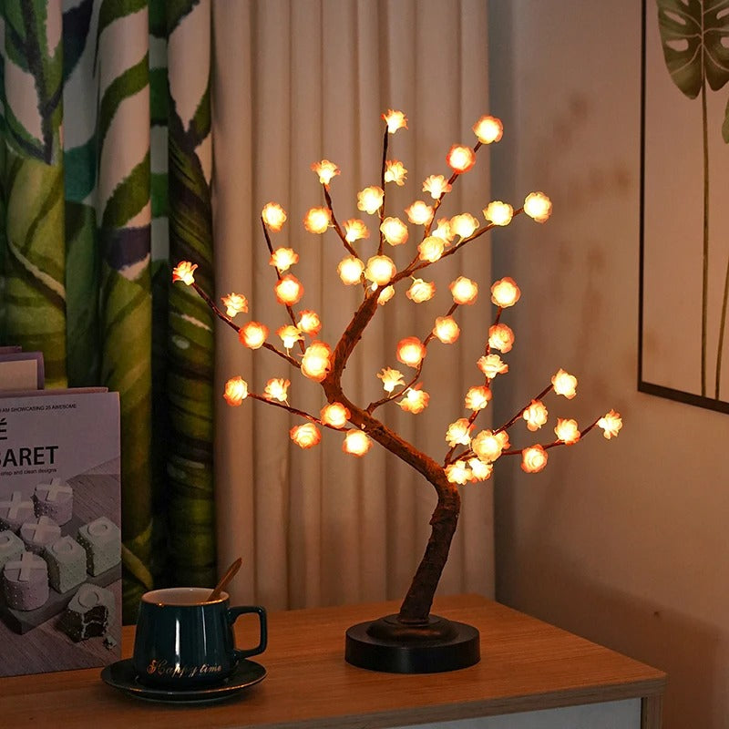 LED Tree Lamp - Pink Flower Bonsai Table Lamp