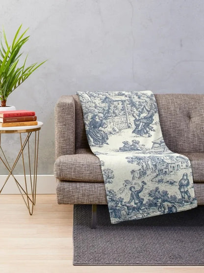 Toile de Jouy Nummer 2 – Decoratieve Dekens en Sofakleed