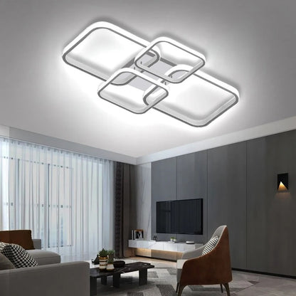 Nordic LED Ceiling Lamp – Modern 4-Ring Design for Every Room