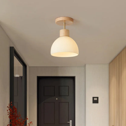 Phyval Nordic Japanese Style Ceiling Lamp - Simple Wooden Grass Lighting