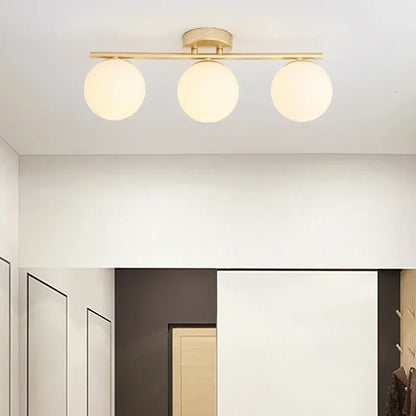 Nordic LED Glass Ceiling Light – Elegant White Ball for Any Room