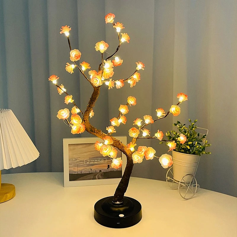 LED Tree Lamp - Pink Flower Bonsai Table Lamp