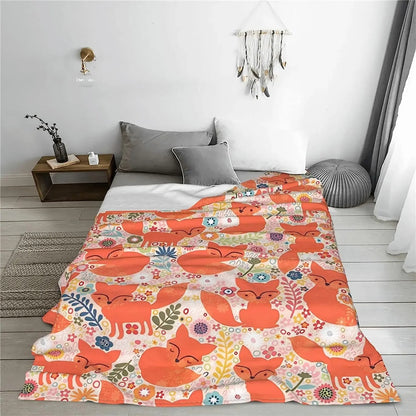 Orange Fox Blanket – Cozy Blankets for Kids and Adults 