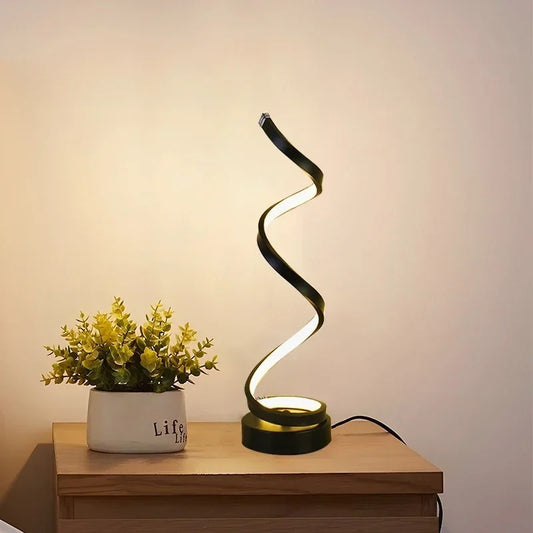 Modern LED Table Lamp - Eye-Protective Spiral Lighting