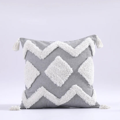 Moroccan Boho Tufted Cushion Cover