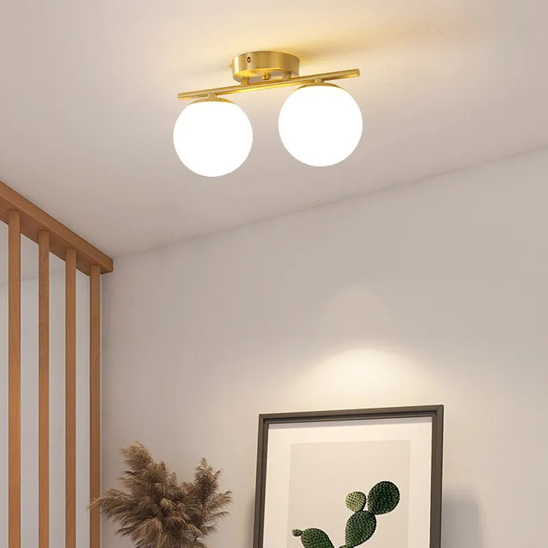 Nordic LED Glass Ceiling Light – Elegant White Ball for Any Room