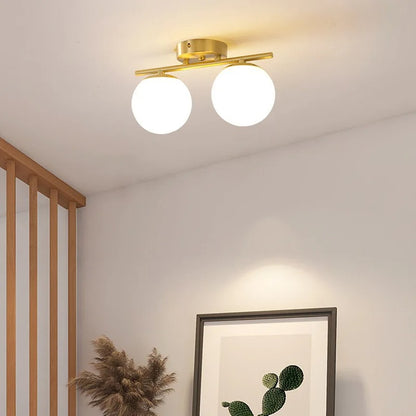 Nordic LED Glass Ceiling Light – Elegant White Ball for Any Room