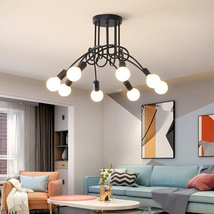 American Vintage Chandelier - Wrought Iron LED Pendant Light