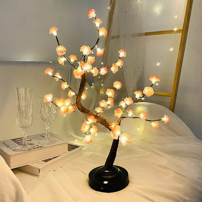 LED Tree Lamp - Pink Flower Bonsai Table Lamp