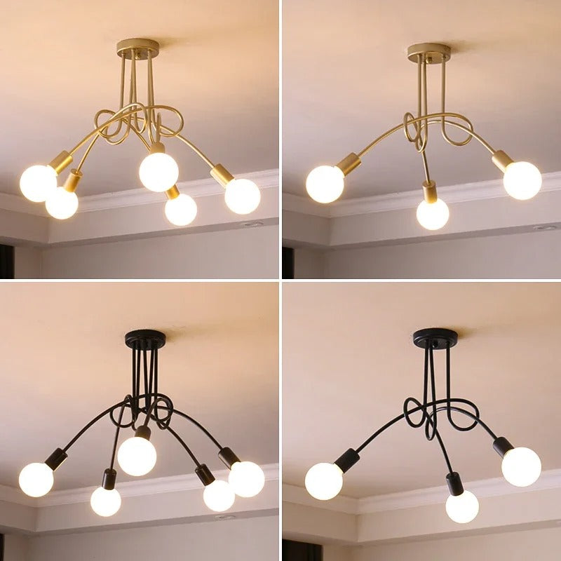 American Vintage Chandelier - Wrought Iron LED Pendant Light