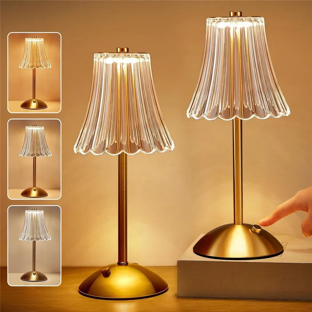 Rechargeable Crystal Desk Lamp - Eye Care &amp; Dimmable