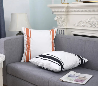 2 Piece Simple Striped Waterproof Cushion Cover