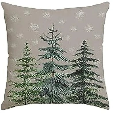 Colorful Christmas Cushion Cover – 'Merry Christmas Tree' &amp; 'Hello Winter' Design