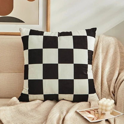 Fashion Checkerboard Plaid Cushion Cover – Retro Decor for Any Room