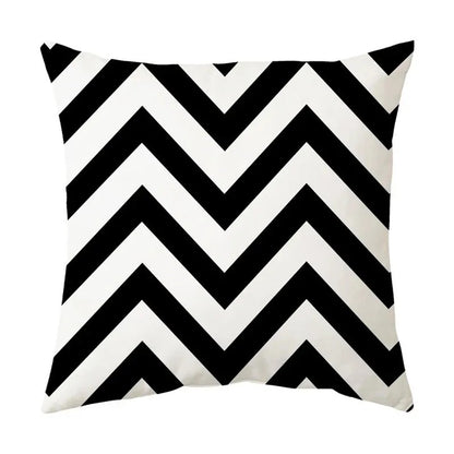 Black and White Geometric Cushion Cover – Elevate Your Home Decor with Chic Style