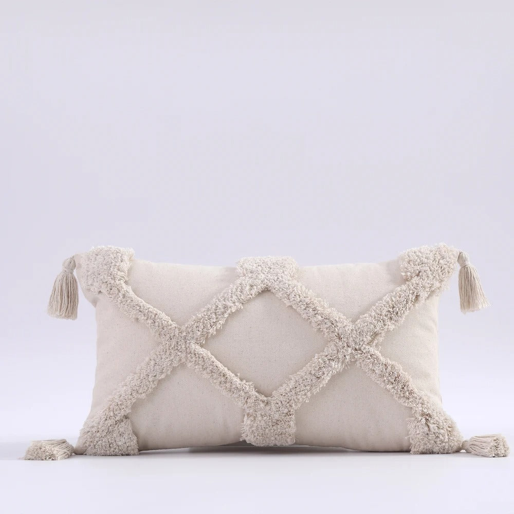 Moroccan Boho Tufted Cushion Cover