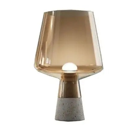 Leimu Table Lamp - Amber Glass and Concrete Base